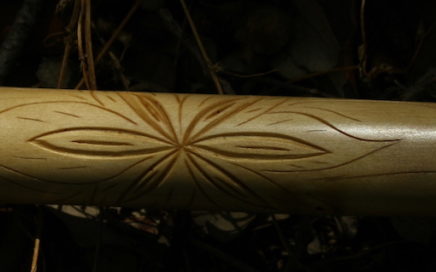 Flower Carving in Elder Flute